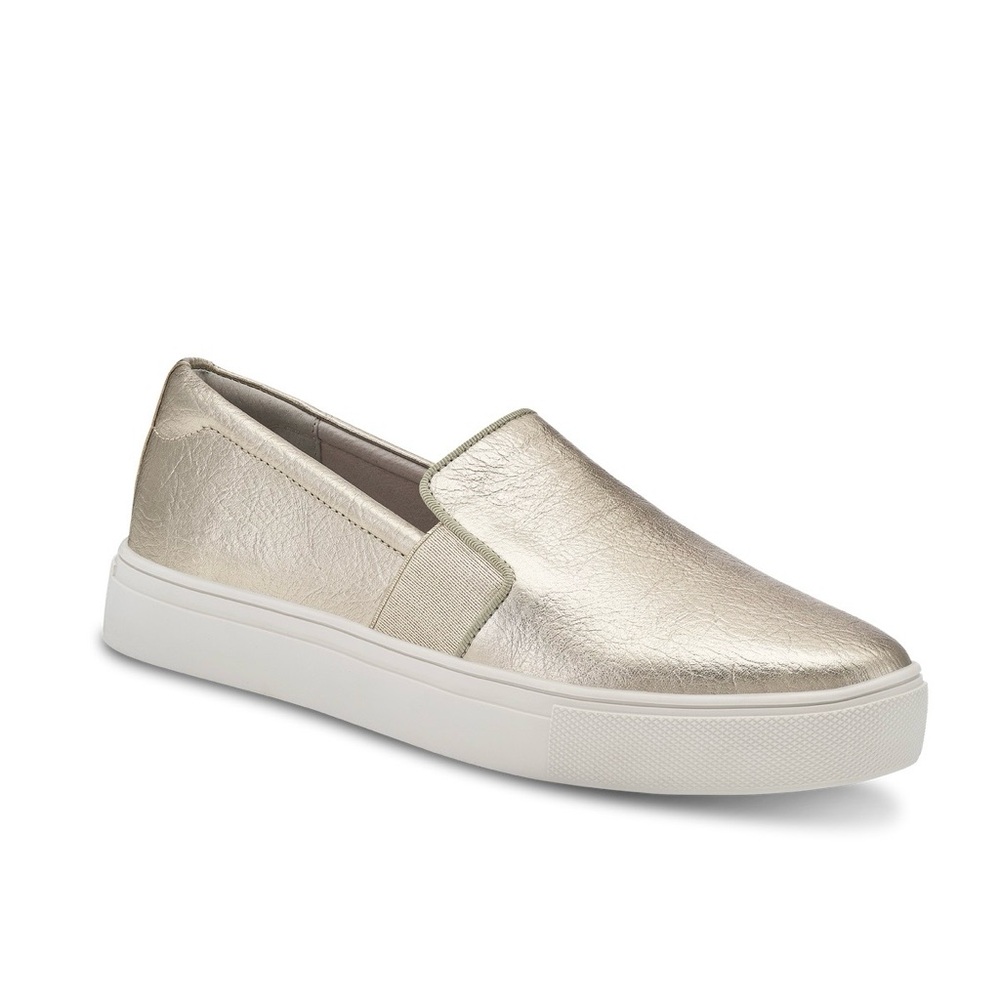 NWOT Birdies “The Swift” Gold Leather Sneakers - Picture 2 of 9